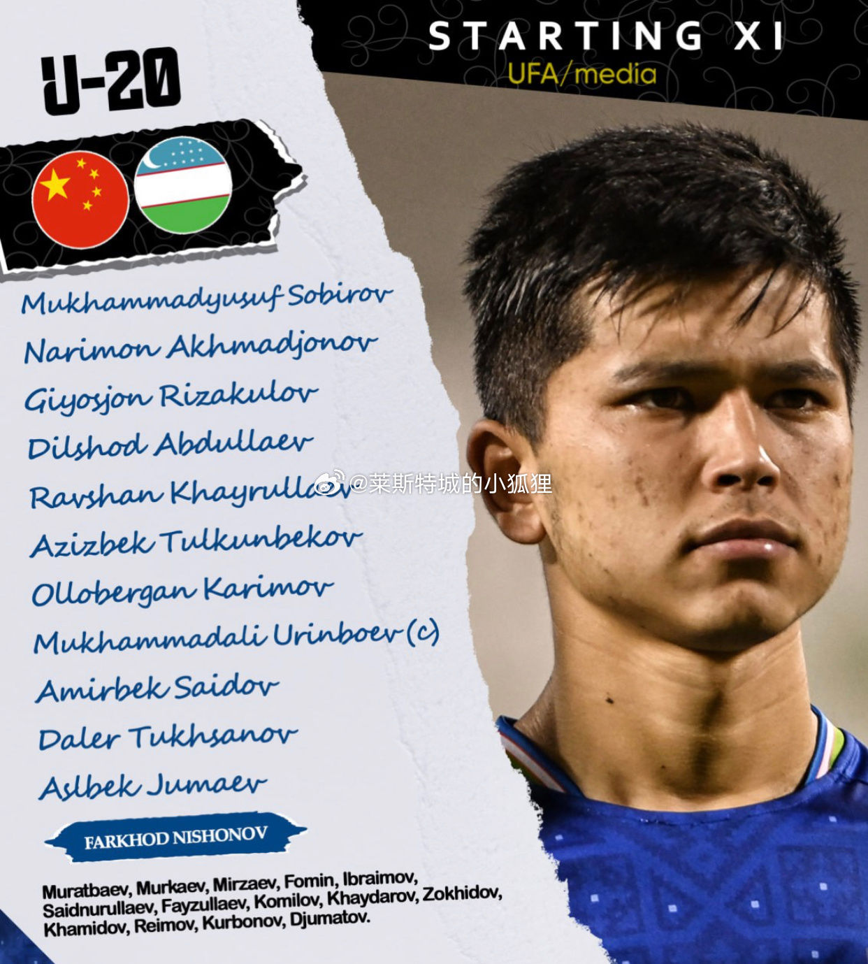  補時第2分鐘丟球！中國U20國青半場0-1落后烏茲別克斯坦U20